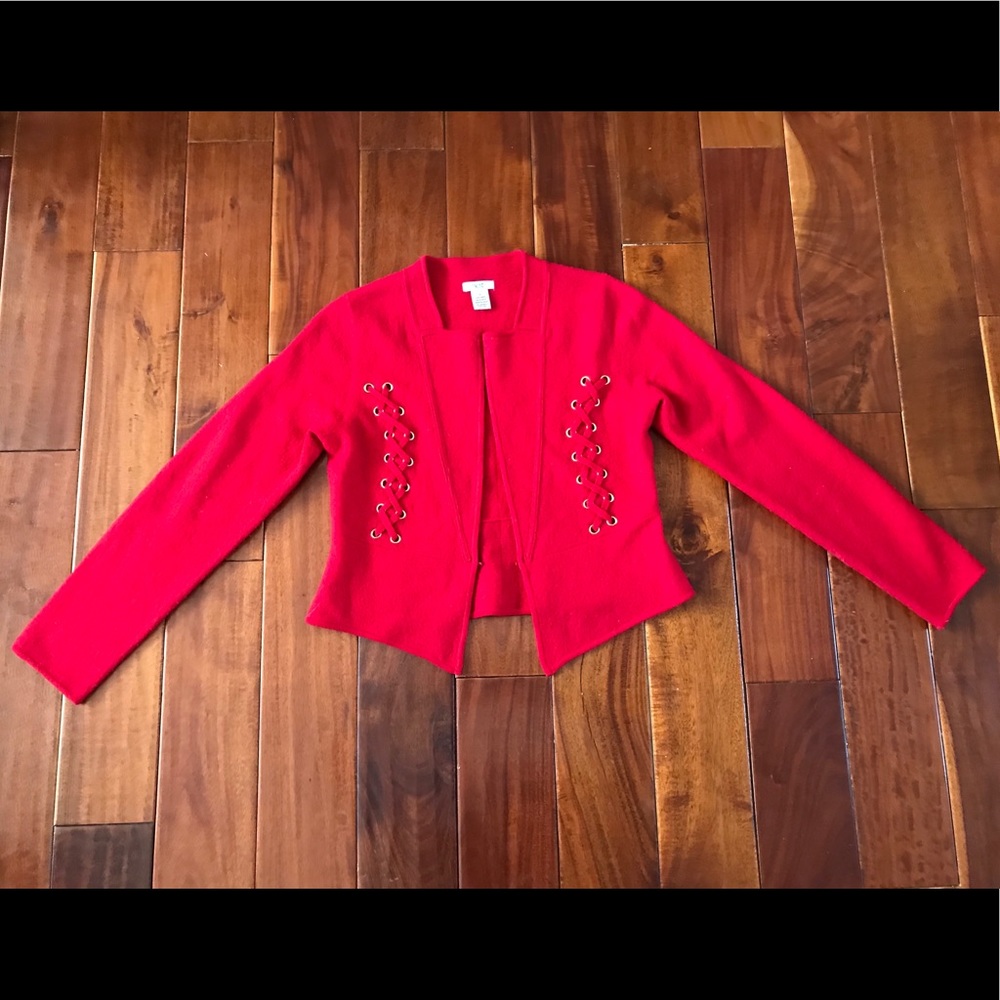 Red Cache sweater blazer size medium with ties